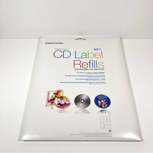 CD Label Refills, Inkjet/Laser, 50/PK, White Matte,  New.